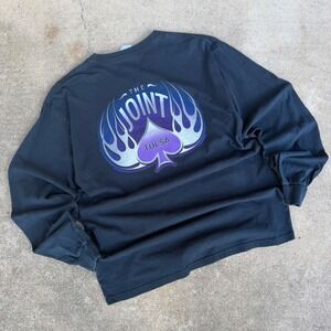 Hard Rock Hotel Casino Tulsa Long Sleeve Shirt Mens Large Black The Joint Flame